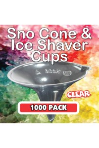 Sno Cone or Shave ice Clear cups 1000 Pack