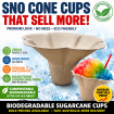 Biodegradable Sno Cone cups 1000 x 280mls Flower style