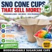 Biodegradable Sno Cone cups 1000 x 280mls Flower style