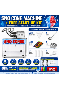 Sno Cone Machine - Commercial - Full Size with Starter Kit